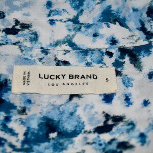 3 for 30 ~ Lucky Brand Rayon Button Down Top Blue Watercolour Floral S